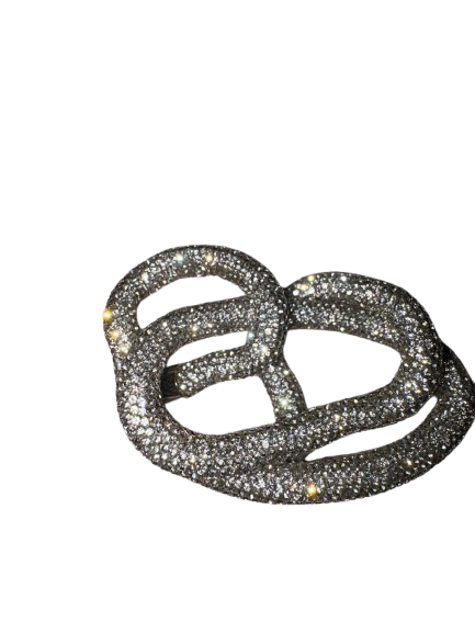 BOLSO DE MANO DE NOCHE PLATEADO CON BRILLO ELEGANTE