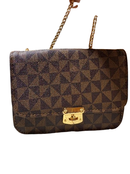 Bolsa Crossbody Geométrica Premium con Cadena Dorada